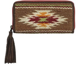 Ariat® Women's Saddle Blanket Zippered Wallet - Sheridan Brown