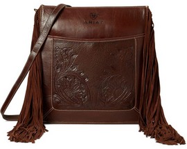 Ariat® Women's Tooled Leather Concealed Carry Messenger Bag - Victoria Style