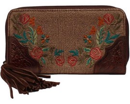 Ariat® Women's Floral Embroidered Woven Zippered Wallet - Audrey Style