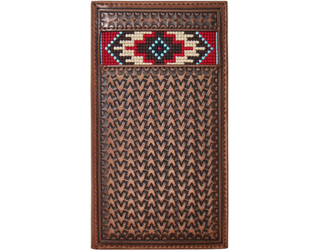 Ariat® Men's Basketweave Southwestern Bi-Fold Rodeo Wallet