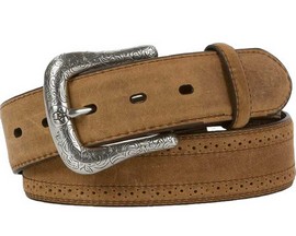 Ariat® Men's Perforated Leather Western Belt - Brown