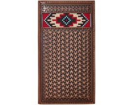 Ariat® Men's Basketweave Southwestern Bi-Fold Rodeo Wallet