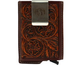 3D® Men's Smart Utility Leather Wallet - Brown Floral