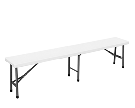 Living Accents Plastic Folding Bench - White
