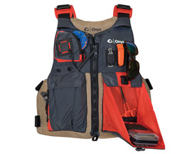 Onyx® Kayak Adult Fishing Life Vest - Tan / Grey