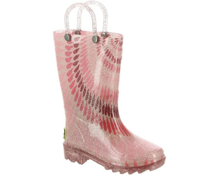 Western Chief® Kid's Glitter Lighted Rubber Rain Boots - Pink Tie Dye