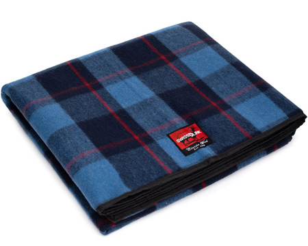 Swiss Link® Classic Wool Plaid Picnic Blanket - Sky Blue