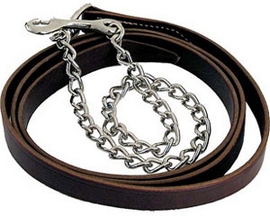 Leather Lead with Chain