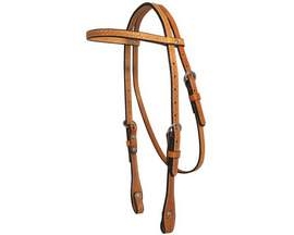 5/8" Basketweave Stamped Browband Headstall