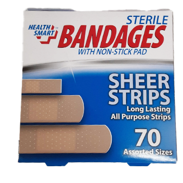 Health Smart Sterile Bandages 70 count Assorted Sizes
