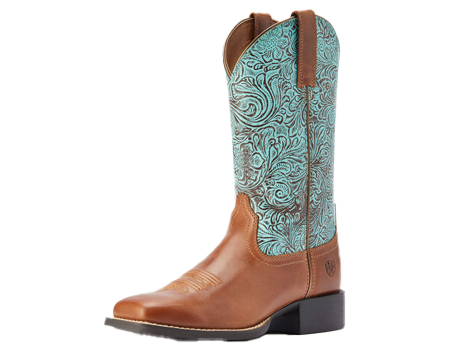 Ariat® Women's Round Up Wide Square Western Boots in Bedunio Brown