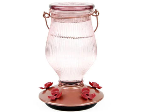 Perky-Pet® 24 oz. Top-Fill Glass Hummingbird Feeder - Rose Gold