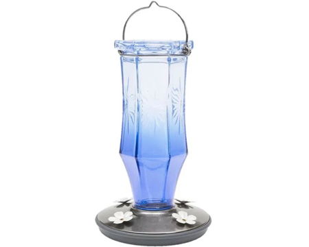 Perky-Pet® 16 oz. Top-Fill Starburst Glass Hummingbird Feeder - Sapphire