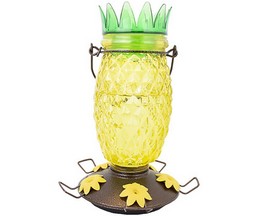 Perky-Pet® 28 oz. Top-Fill Pineapple Glass Hummingbird Feeder - Yellow