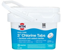 HTH Pool Care 3 in. Chlorine Tabs Pool Treatment - 25 lbs.