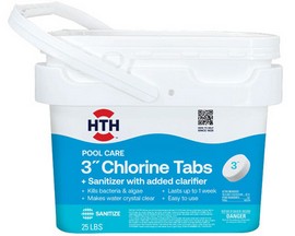 HTH Pool Care 3 in. Chlorine Tabs Pool Treatment - 25 lbs.