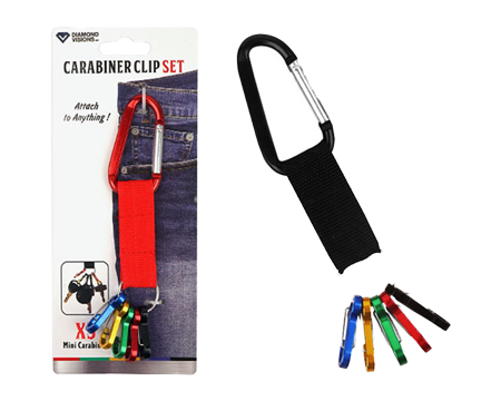 6 Pc Carabiner Clip Set 