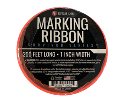Orange Camping/Marking Ribbon Roll 200' x 1" wide