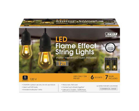 Feit® 12 ft. LED Flame Effect String Lights - 6 Lights