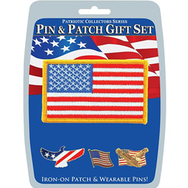 U.S Military Pin and Patch Gift Set - American Flag