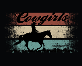Moss Brothers Cowgirls Unstoppable Unlimited Tee -  Black
