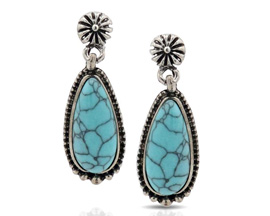 Montana Silversmiths® Blue Aster Turquoise Teardrop Attitude Earrings