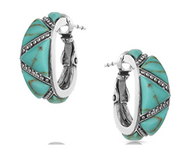 Montana Silversmiths® Turquoise Wedge Hoop Earrings