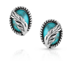 Montana Silversmiths® World's Feather Turquoise Post Earrings
