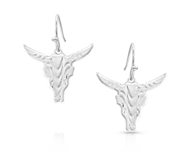 Montana Silversmiths® Chiseled Steer Head Earrings