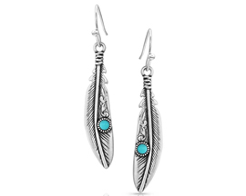 Montana Silversmiths® Solo Flight Turquoise Feather Earrings