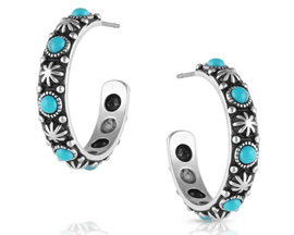 Montana Silversmiths® Starlight Starbrite Turquoise Hoop Earrings