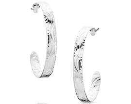 Montana Silversmiths® Timeless Elegance Chiseled Hoop Earrings