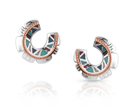 Montana Silversmiths® Western Mosaic Horseshoe Earrings