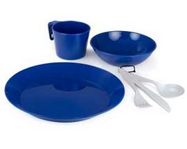 GSI Outdoors Cascadian 1 Person Blue Table Setting