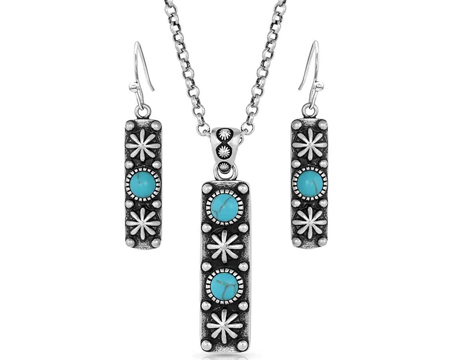 Montana Silversmiths® Starlight Starbrite Stone Turquoise Silver Jewlery Set