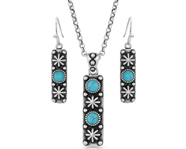 Montana Silversmiths® Starlight Starbrite Stone Turquoise Silver Jewlery Set