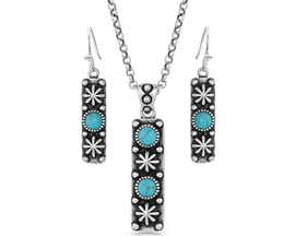 Montana Silversmiths® Starlight Starbrite Stone Turquoise Silver Jewlery Set