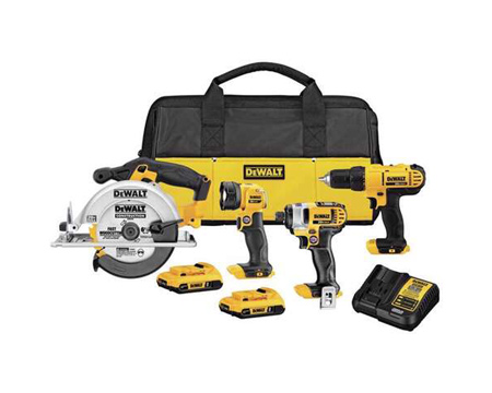 DeWalt® 20V Max Cordless Brushed 4 Tool Combo Kit