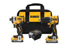 DeWalt® 20V Max Atomic Cordless Brushless 2 Tool Compact Hammer Drill & Impact Driver Kit