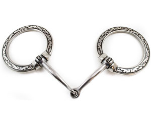 Jeremiah Watt 5.25" Fancy Ring Snaffle Bit