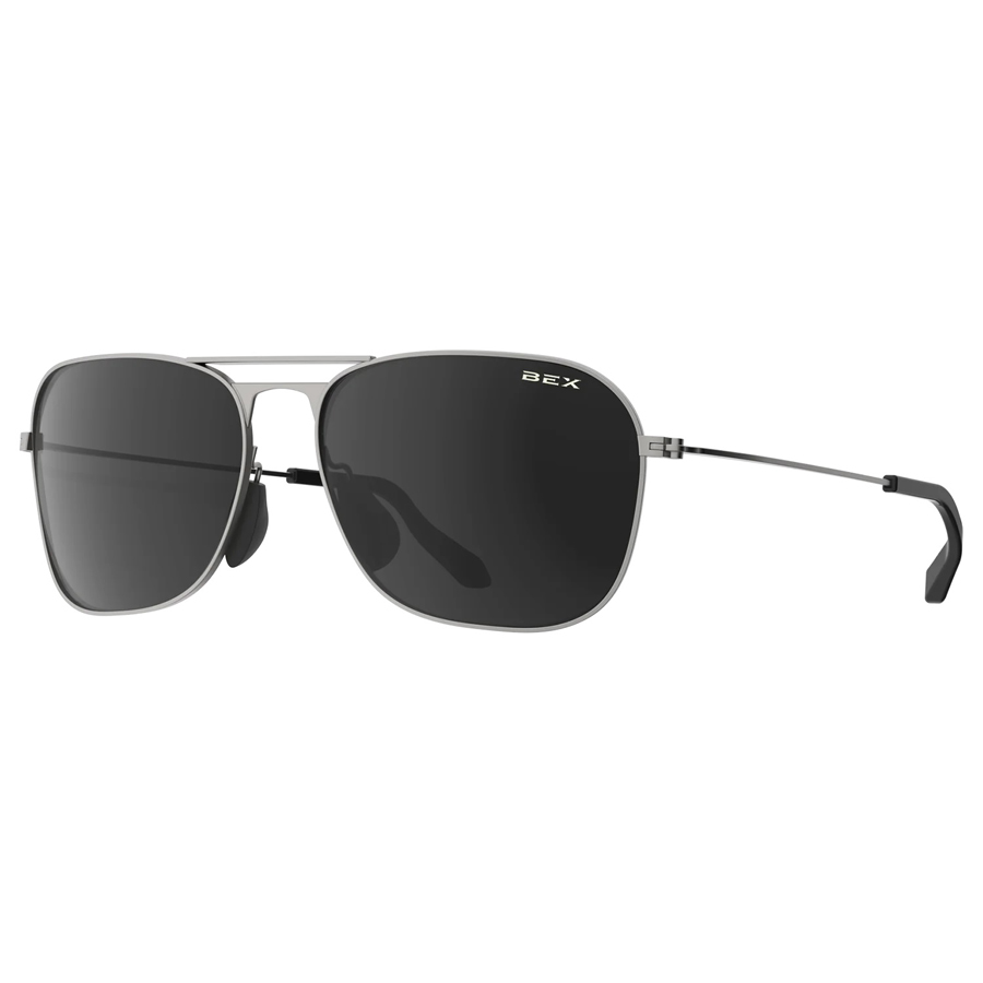 BEX® Ranger Full Metal Aviator Sunglasses - Silver / Grey