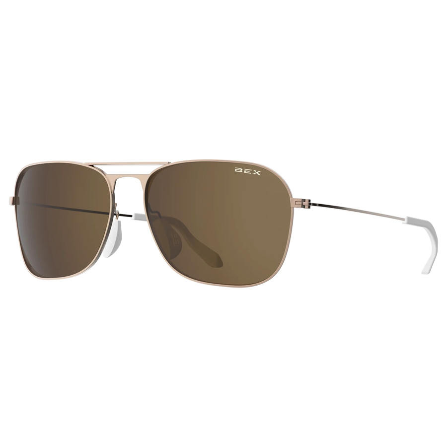 BEX® Ranger Full Metal Aviator Sunglasses - Rose Gold / Brown