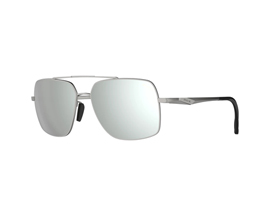 BEX® Wing Full Metal Aviator Sunglasses - Matte Silver / Grey / Silver