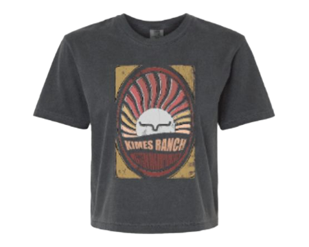 Kimes Ranch Ladies Canyon Crop T-Shirt - Charcoal