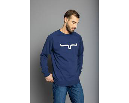 Kimes Ranch® Men's Vintage Crew Long-Sleeve Sweatshirt - Navy