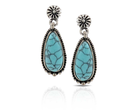 Montana Silversmiths® Blue Aster Turquoise Teardrop Earrings