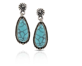 Montana Silversmiths® Blue Aster Turquoise Teardrop Earrings