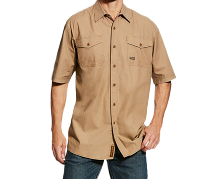 Ariat Men's Rebar Made Tough DuraStretch Work Shirt - Khaki
