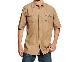 Ariat Men's Rebar Made Tough DuraStretch Work Shirt - Khaki