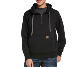 Ariat Women's Rebar Skill Set 1/2 Zip Hoodie - Black